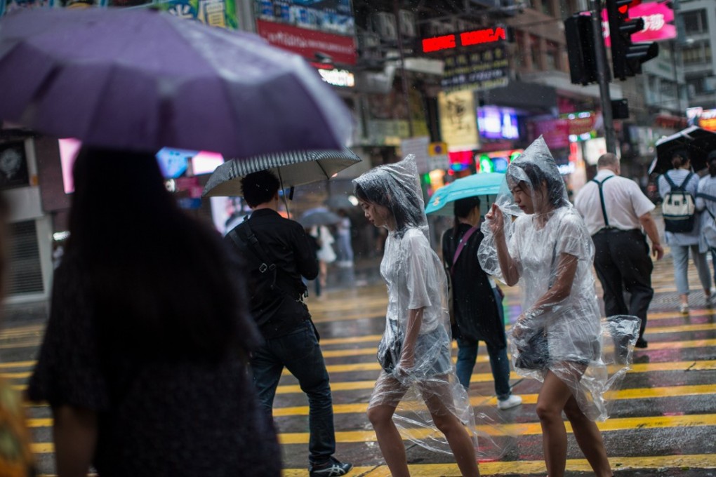 The Observatory said an active southerly airstream has brought squally showers to the coast of Guangdong. Photo: EPA