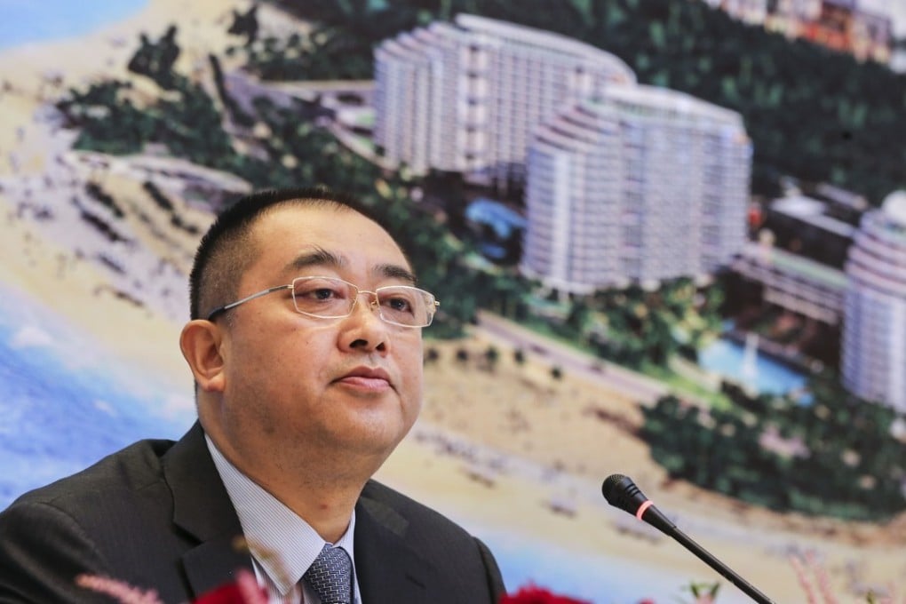 China Evergrande chief executive Xia Haijun at the company’s interim results press conference at the Grand Hyatt Hotel. Photo: Dickson Lee
