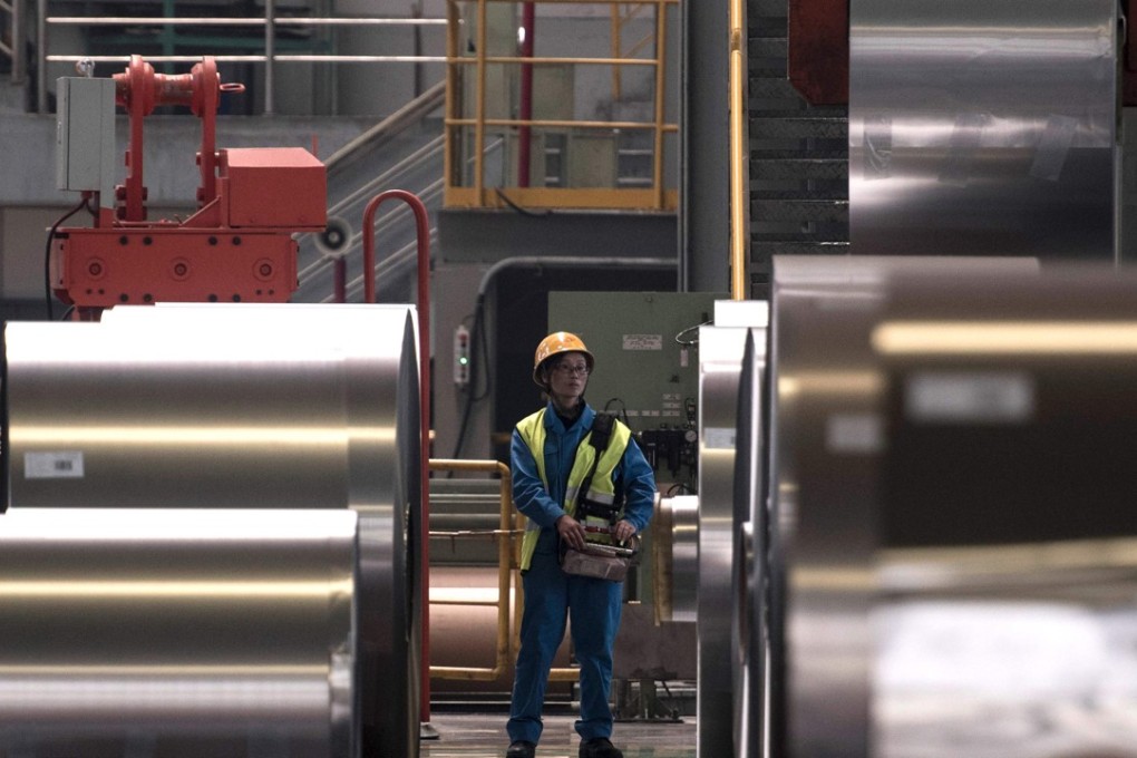 A worker at a steel plant in Hebei province. The US steel industry has been lobbying for protection from imports. Photo: AFP