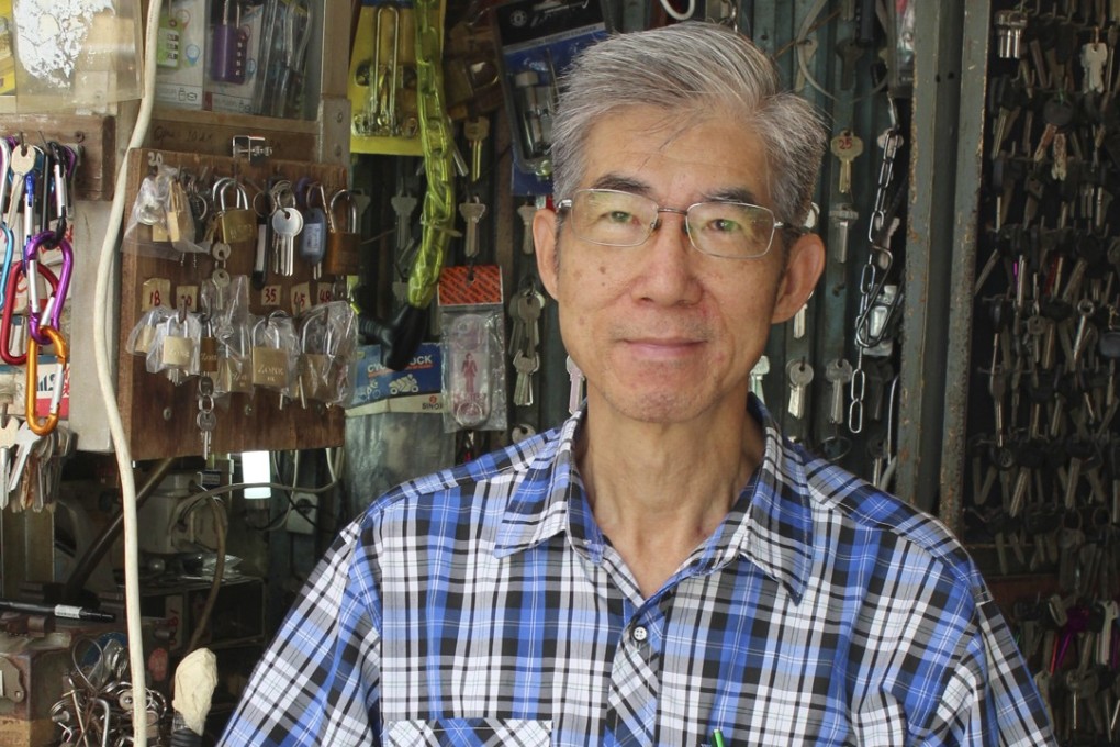 Chan Wai-tong has been a locksmith at his understairs store on Lockhart Road in Causeway Bay since 1985. Photo: Olivia Chan