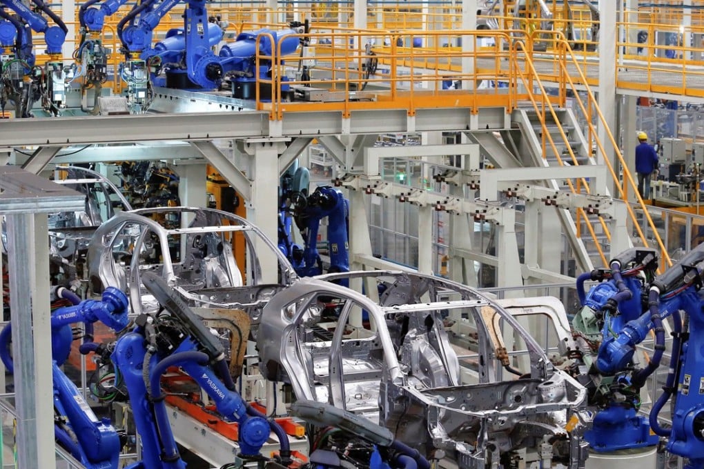 A BYD car factory production line in Shenzhen. Photo: Reuters