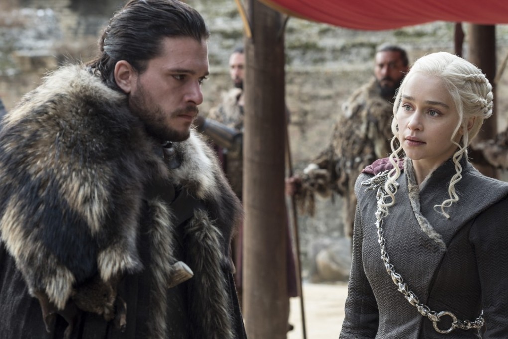 Kit Harington (left) and Emilia Clarke in a still from the seventh season finale of Game of Thrones released by HBO. Photo: AP