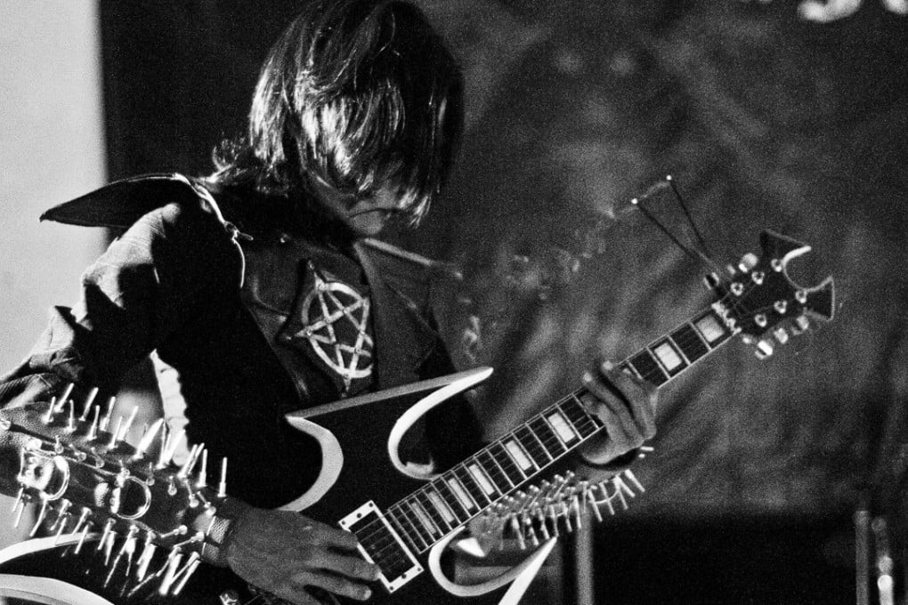 An Indonesian heavy metal performer from one of the more than 1,500 heavy metal bands in the country. Photo: Gede Adhiputra