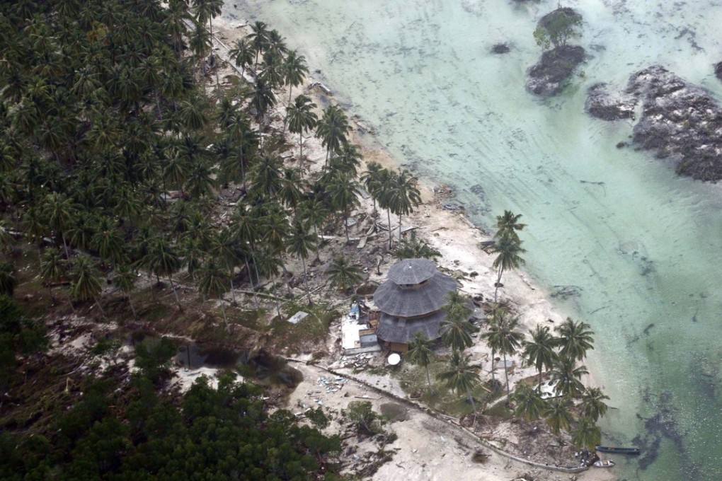 An aerial view of the island of Pagai in the Mentawai Islands. The islands were struck by a powerful earthquake on Friday. Photo: EPA