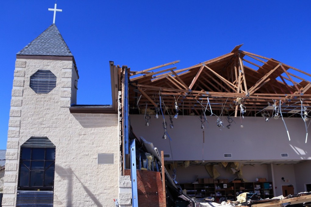 The First Baptist Church in Rockport, Texas, had extensive damage during Hurricane Harvey. Another hurricane named Irma has formed in the Atlantic Ocean and could also threaten the US. Photo: Corpus Christi Caller-Times/TNS