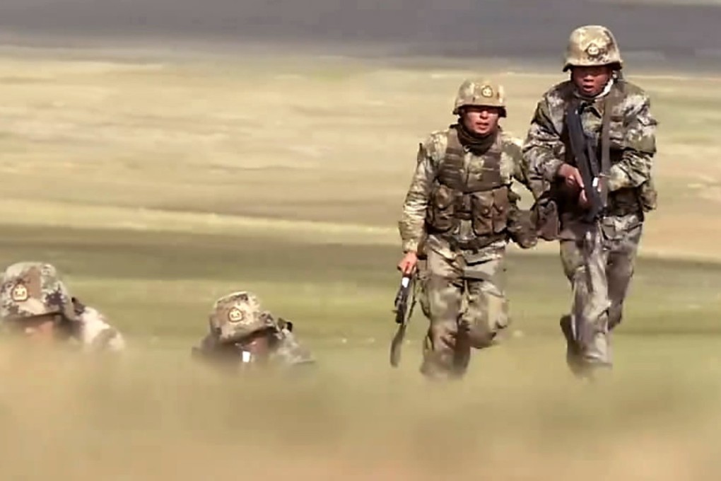 Chinese television footage of a live-fire military exercise in Tibet during the standoff with India on the border. Photo: Handout