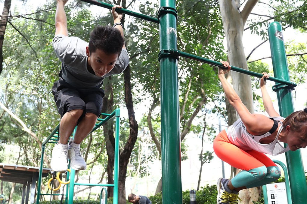 Nicholas Wong, left, Street Workout Hong Kong coach and Hong Kong Team Athlete; and Czon Wong, Street Workout Hong Kong co-Founder. Photo: Nora Tam