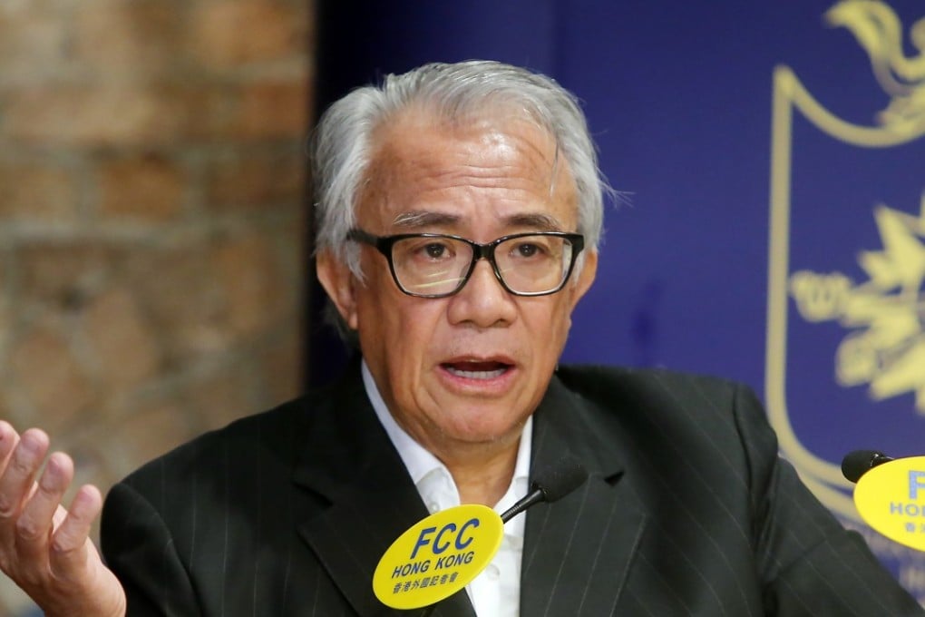 Sir David Tang gives a talk on Hong Kong's Future at the Foreign Correspondents’ Club in Central. Photo: Dickson Lee