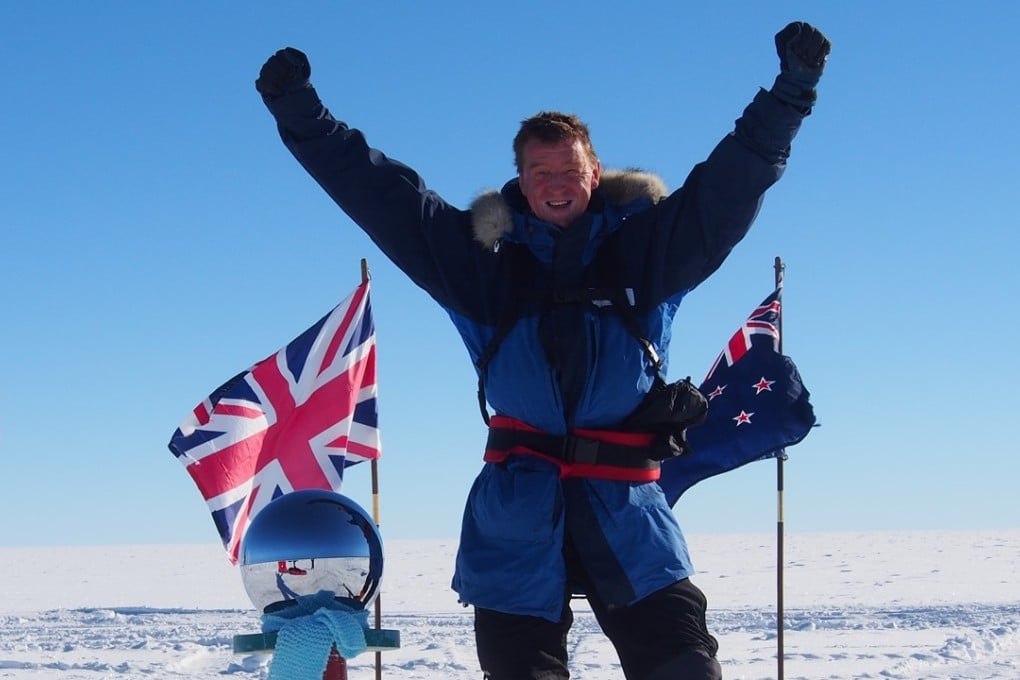 Explorer Newall Hunter stands triumphant as the first Scot to solo walk to the South Pole, but in Antarctica he was able to source water. Photos: Handout