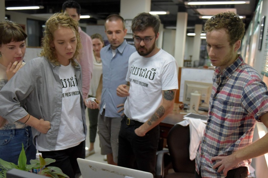 Reporters of the English-laguage newspaper Cambodia Daily in their Phnom Penh newsroom. Photo: AFP