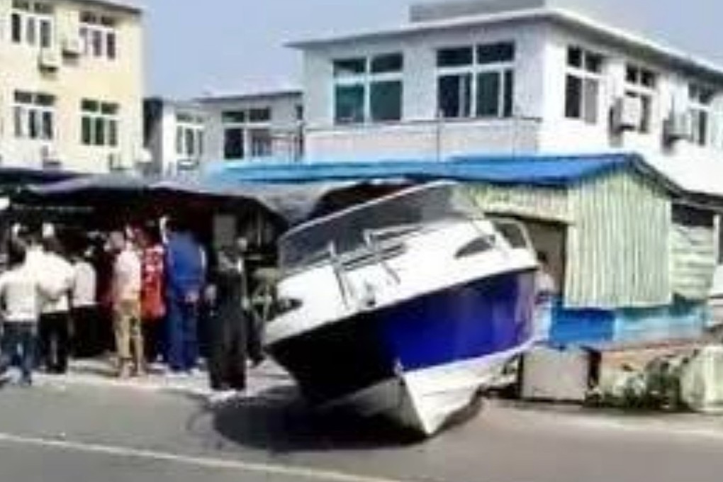 The scene of the accident in Dalian on Sunday. Photo: Handout