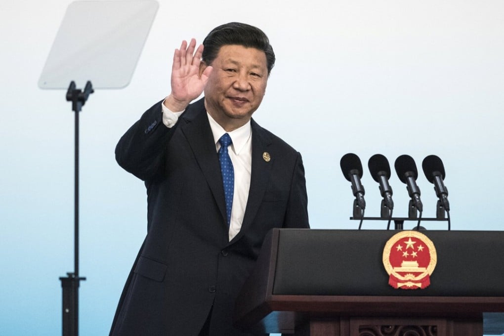 President Xi Jinping waves at the end of his press conference to mark the end of the BRICS summit in Xiamen. Photo: EPA-EFE