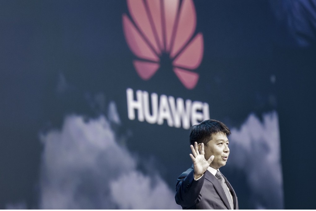 Guo Ping, deputy chairman and rotating CEO of Huawei Technologies, addresses the company’s “Connect 2017” conference in Shanghai on Tuesday. Photo: Bloomberg