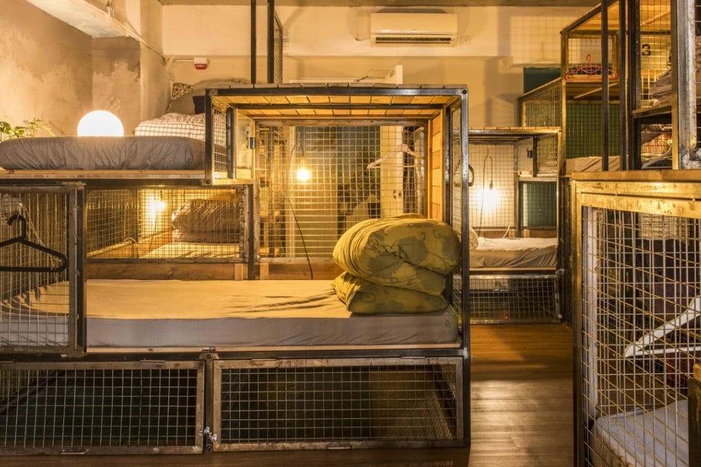 Wontonmeen’s dormitory beds were converted into cage-home beds as part of a student research project. Photo: Jessie Yip