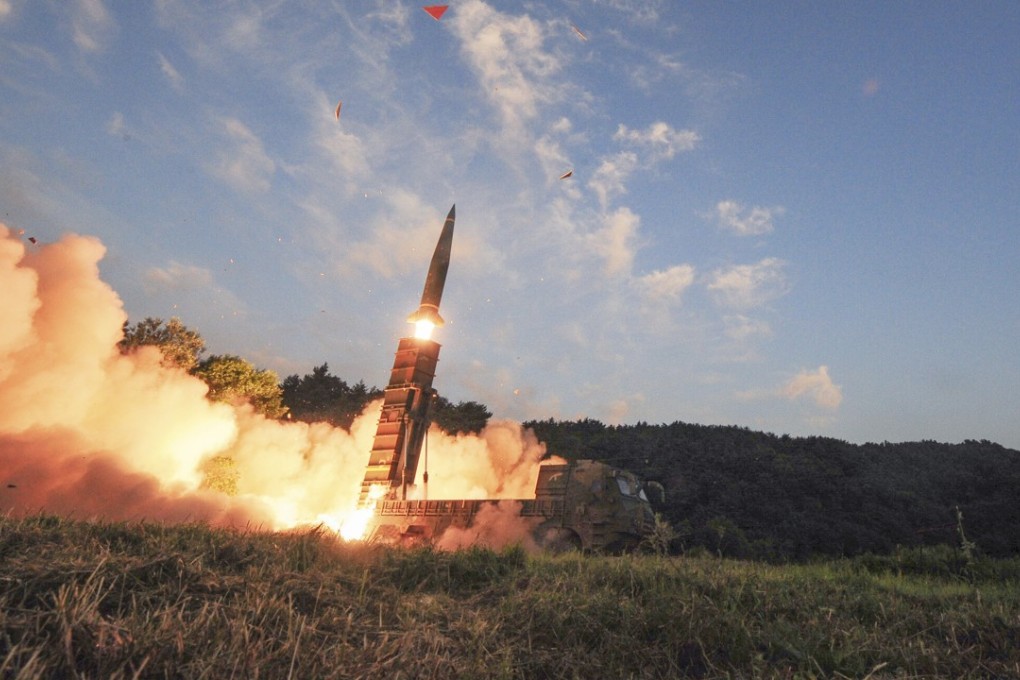 A South Korean Hyunmoo II ballistic missile is fired during an exercise. Photo: AP
