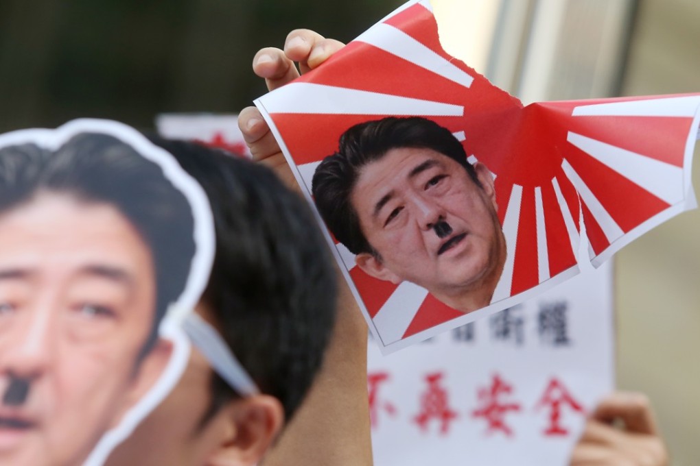 A protest outside the Hong Kong Consulate-General of Japan, in 2014, marks the 83rd anniversary of the Japanese occupation in China. Picture: SCMP