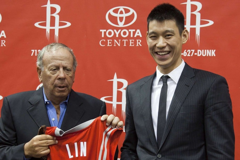Leslie Alexander (left) brought Jeremy Lin to the Houston Rockets for two seasons in 2012. Photo: Reuters