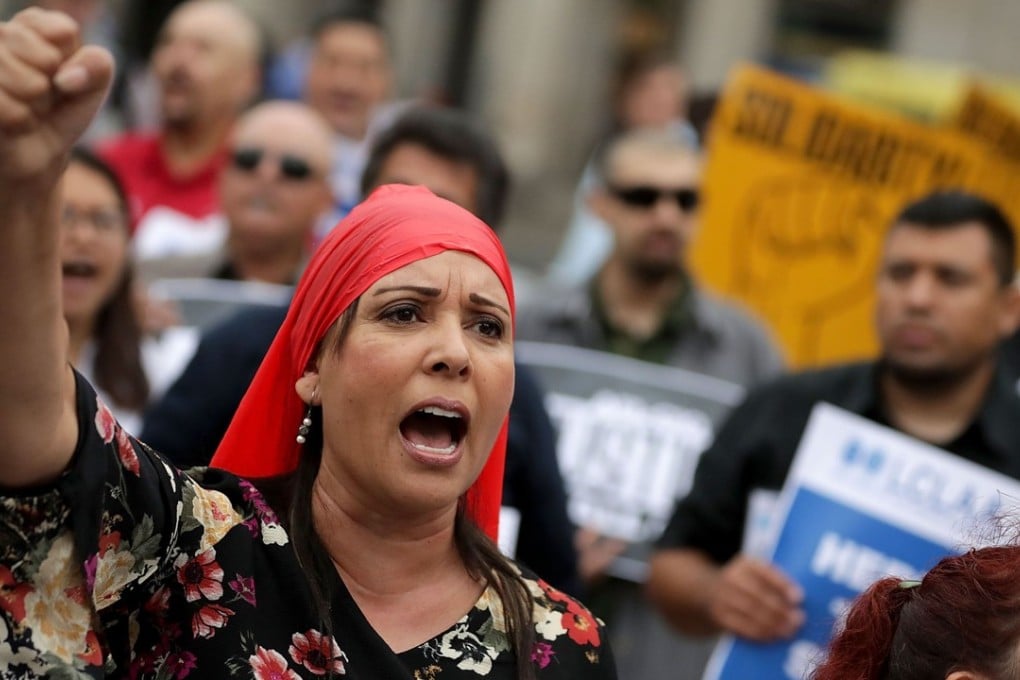 Protesters rally in Indiana Square before marching to the Department of Justice to demonstrate against the Trump Administration's decision to end the 2012 Deferred Action for Childhood Arrivals (DACA) policy September 6, 2017. Fifteen states have filed suit against the decision. Photo: AFP