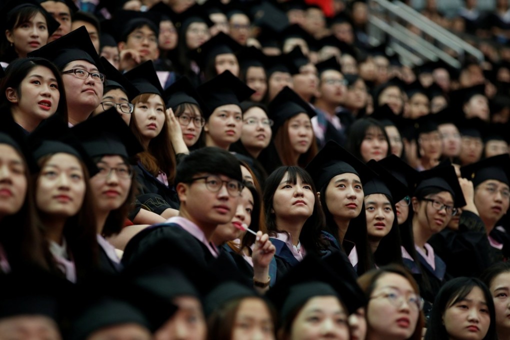 Students attend a graduation ceremony at Fudan University in Shanghai, in June. Photo: Reuters