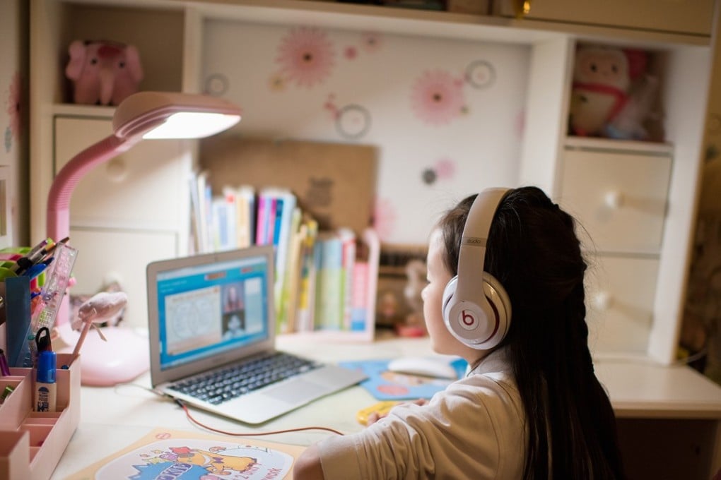 A Chinese girl taking an English lesson online with the firm VIPkid. Photo: Handout