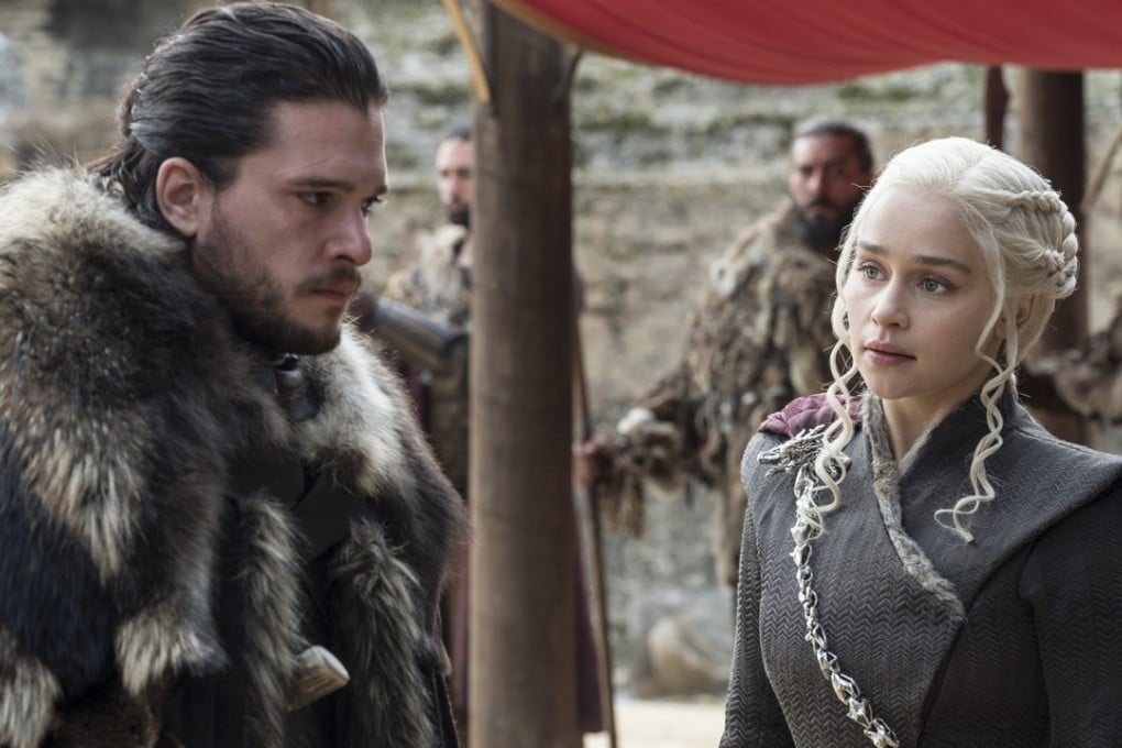 Kit Harington and Emilia Clarke on the season finale of Game of Thrones. Photo: AP