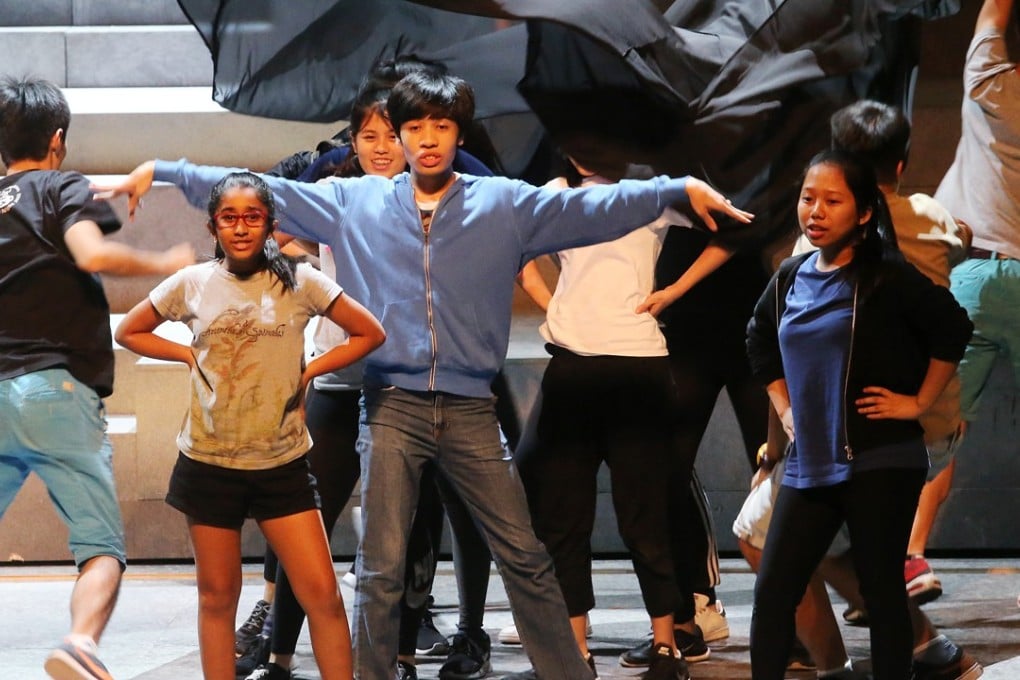 Young cast members from local schools rehearse their musical production. Photo: David Wong
