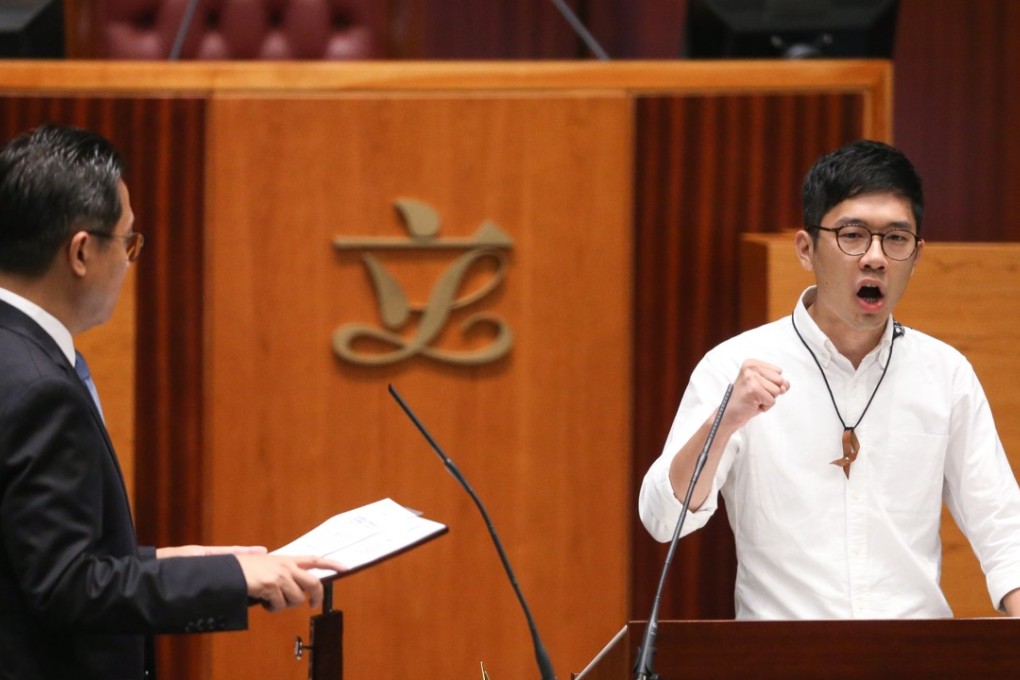 Lawmaker-elect Nathan Law Kwun-chung at the 6th Legco council oath taking session. Photo: Sam Tsang