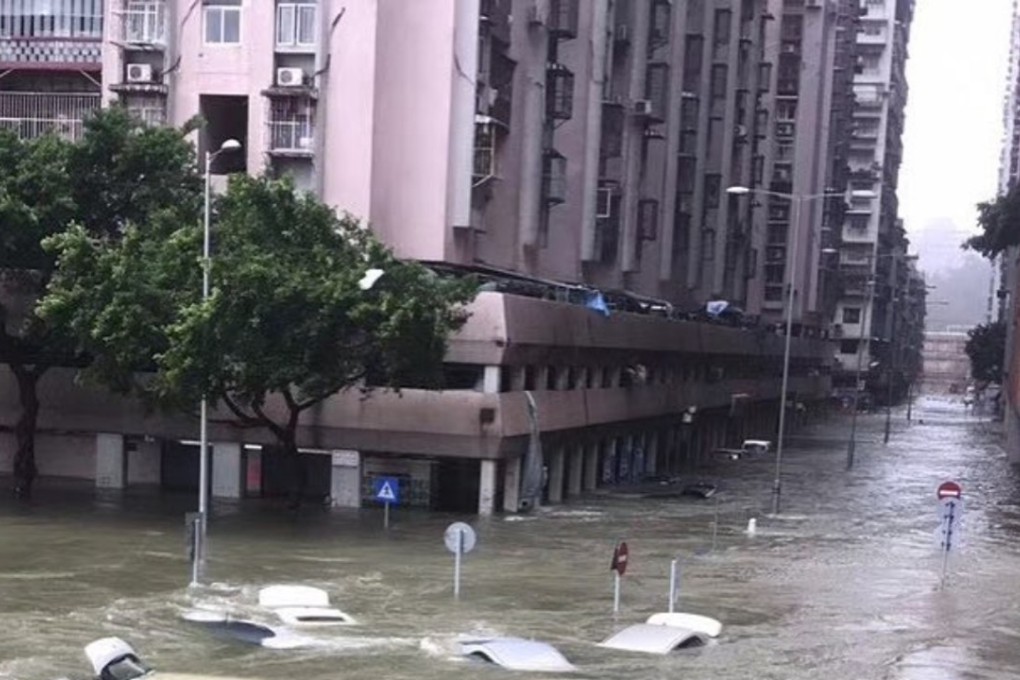 Flooding seen in Macau during Typhoon Hato. Photo: Instagram