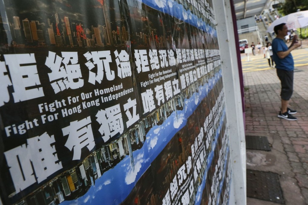 Posters put up at Chinese University saying ‘Fight for Our Homeland. Fight for Hong Kong Independence’. Photo: David Wong