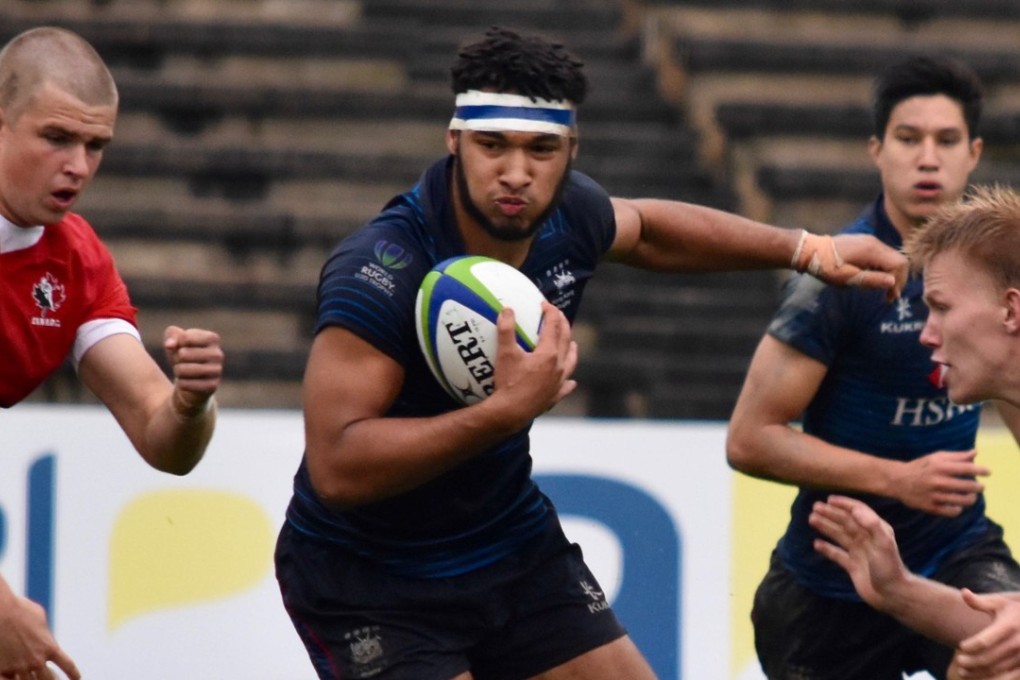 Max Denmark hunts for a gap in Hong Kong's loss to Canada at the World Rugby U20 Trophy. Photo: HKRU