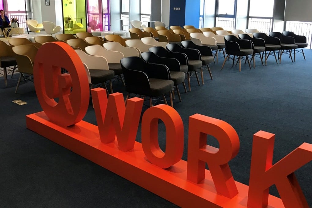 A presentation room at UrWork’s coworking space in Shenzhen, China. Photo: Reuters
