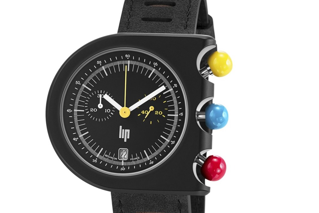 The Lip Mach 2000 Chrono men's watch designed by Roger Tallon, best known for designing France’s TGV high speed train. The Mach 2000s enduring popularity has helped Lip through some lean years.