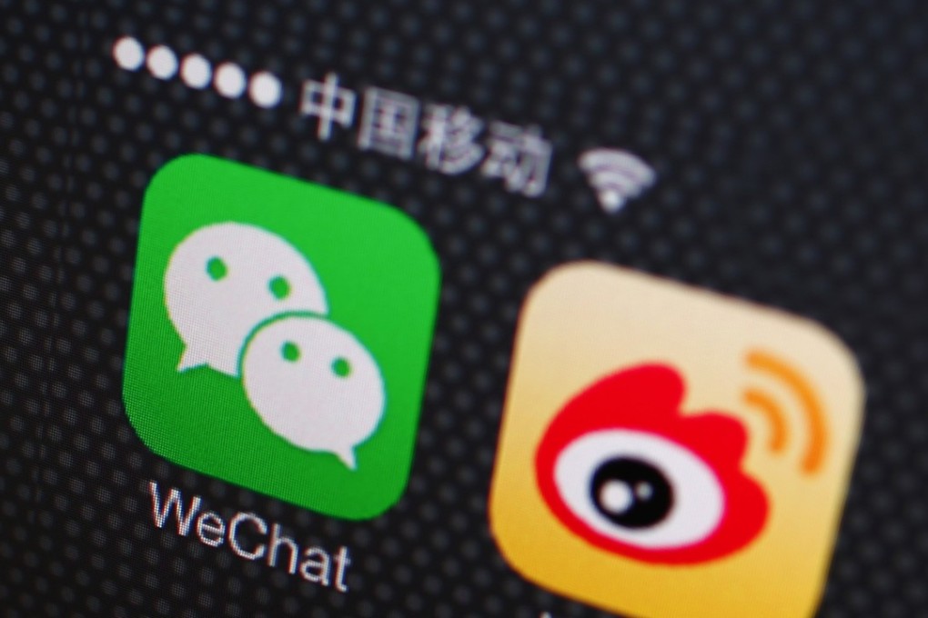 The icons for the WeChat and Weibo social media apps. Photo: Reuters