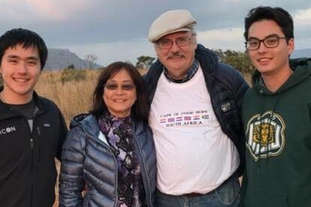 Eric Stinehart (left) with his mother Yvette, who is from Shanghai, his father Jim, from Iowa, and brother James. Photo: Handout