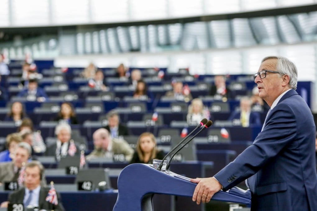 European Commission President Jean-Claude Juncker chairing key debate on the State of the Union 2017 in Strasbourg, France. Photo: EPA