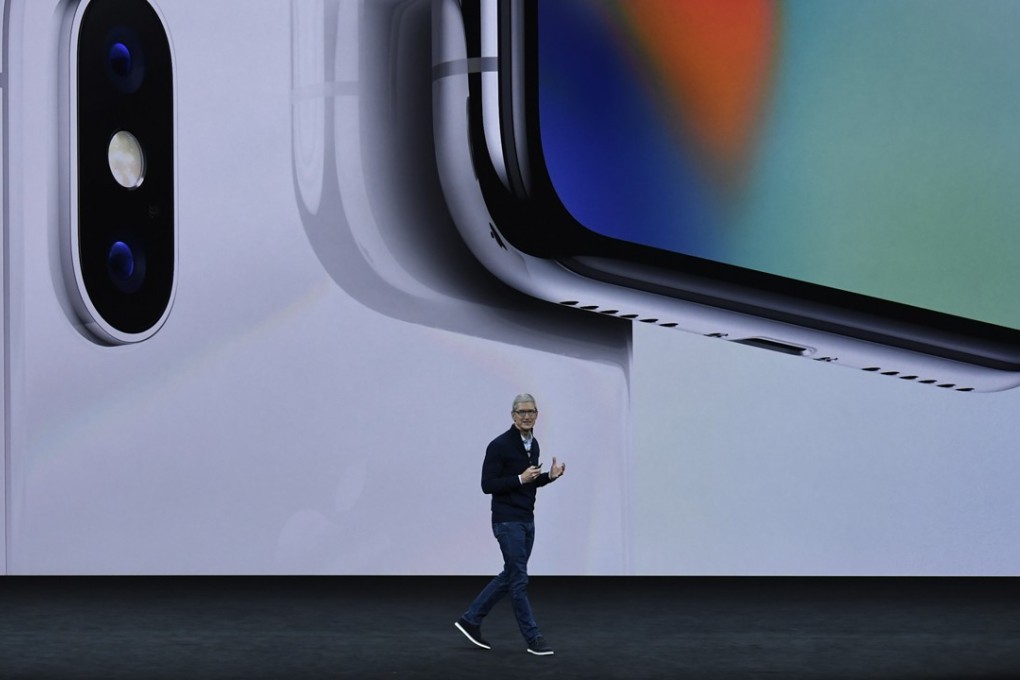 Apple's CEO Tim Cook introduces the new iPhone X during a special event in Cupertino, California, on Tuesday. Photo: Xinhua