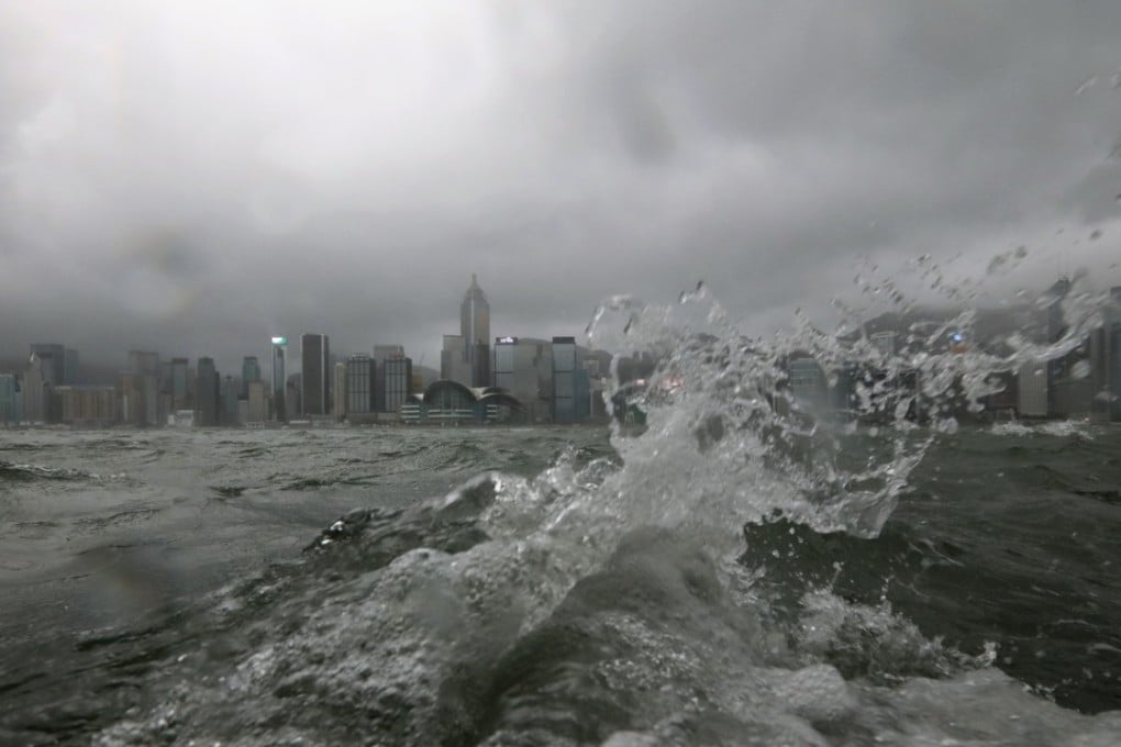 Strong waves in Victoria Harbour as Typhoon Pakhar hits Hong Kong on August 27, just a few days after Typhoon Hato struck. Photo: Felix Wong