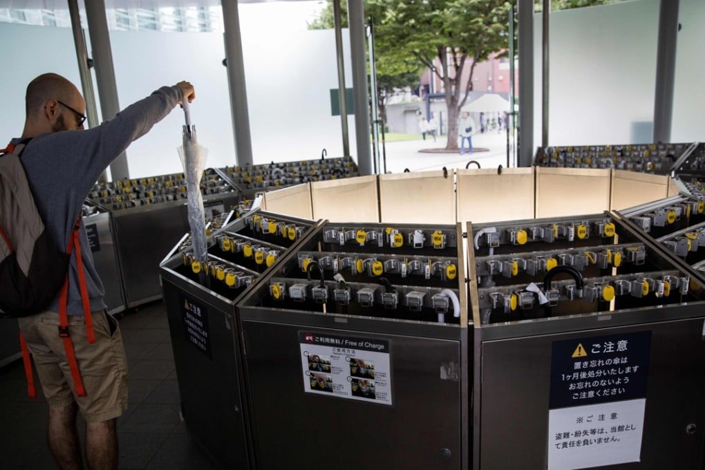 An umbrella lock-up at Tokyo’s National Art Center, one of a multitude of little conveniences that the country has to offer. Photo: AFP