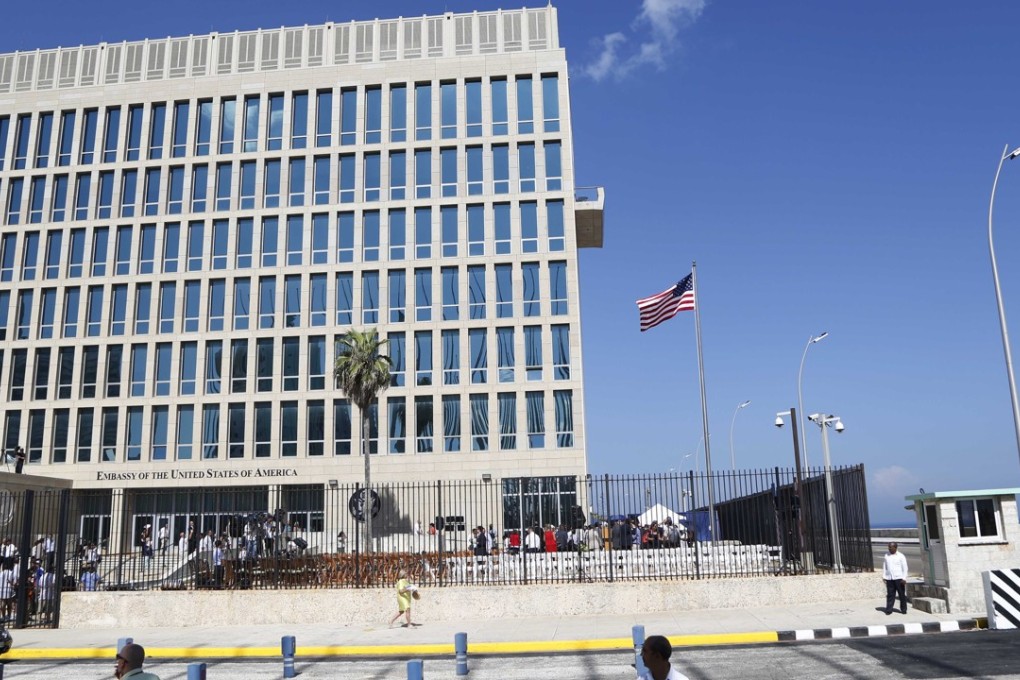 The US embassy in Havana, Cuba. Two more American diplomats who served in Cuba have been affected by health attacks in Cuba, raising the total to 21. Photo: AP