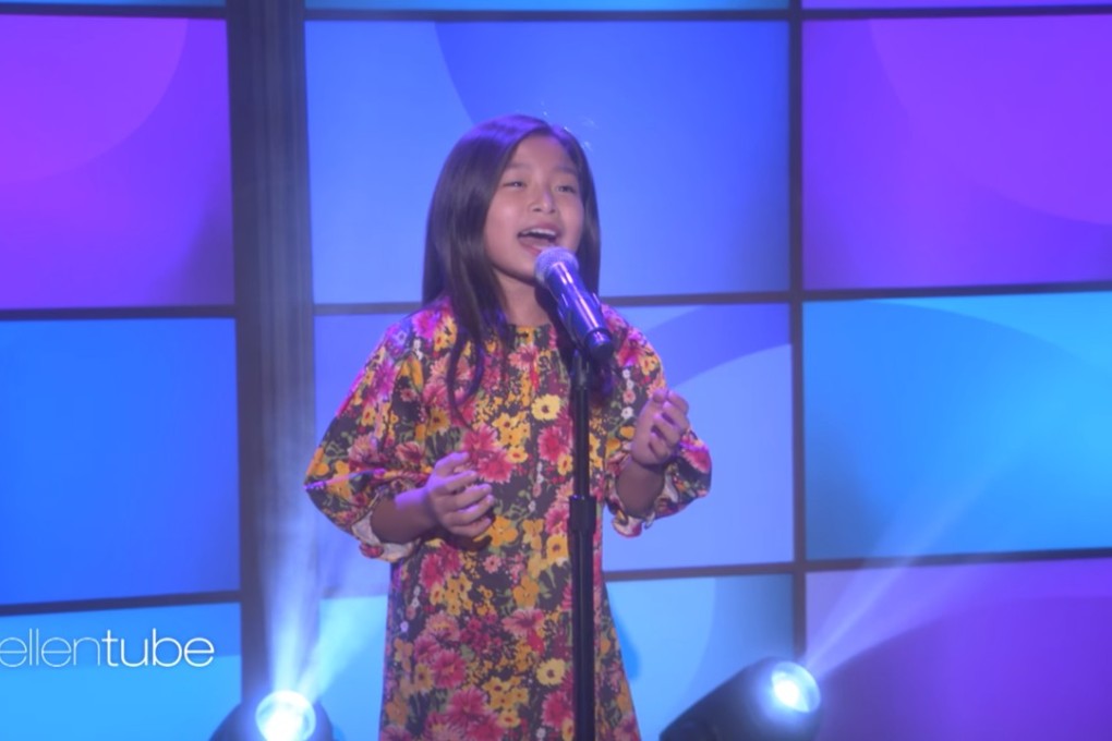 The nine-year-old singer took to the stage on The Ellen DeGeneres Show on Friday. Photo: Handout