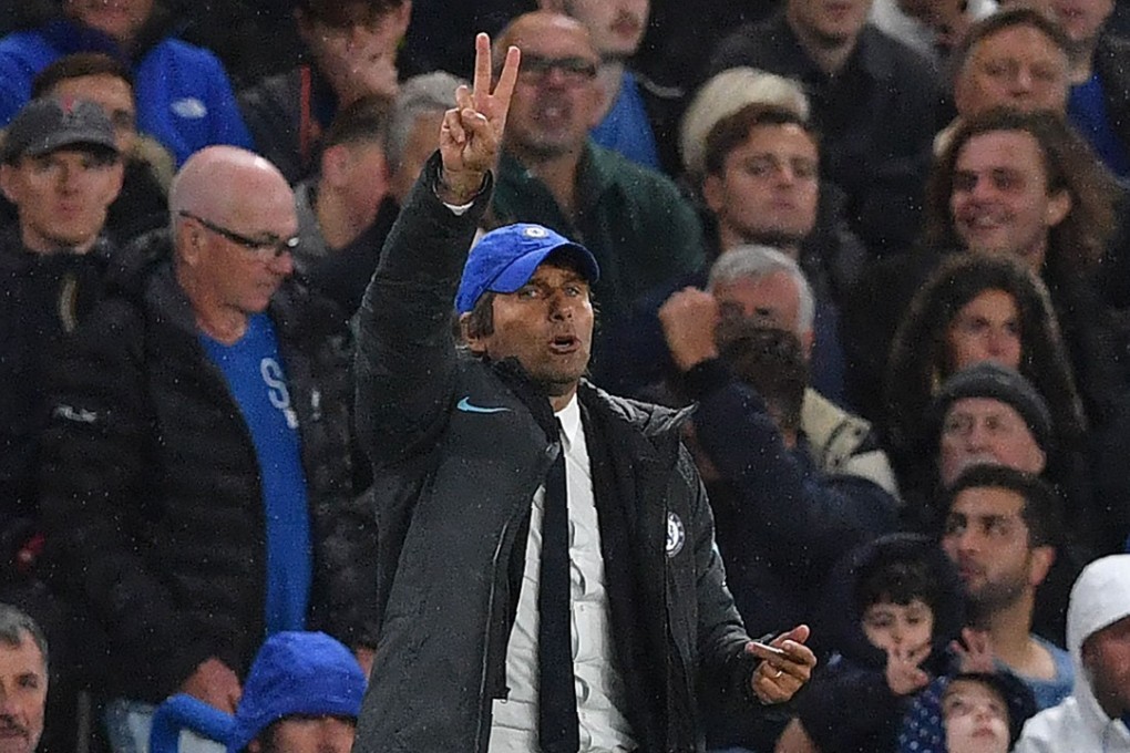 Antonio Conte, one of the most vocal managers, has a throat infection for Sunday’s game. Photo: AFP