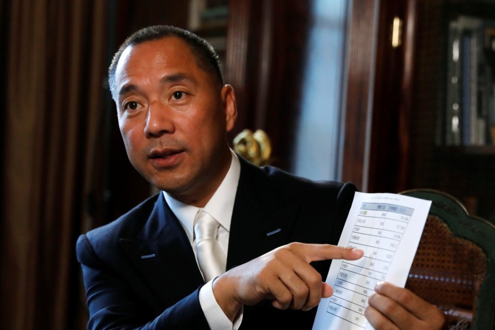 Guo Wengui has made a series of corruption claims about high-profile Chinese officials. Photo: Reuters