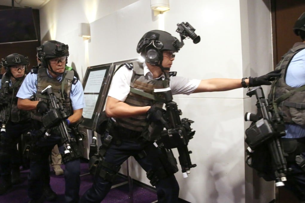 Officers subdued the ‘gunmen’ after making a tactical entry. Photo: Sam Tsang