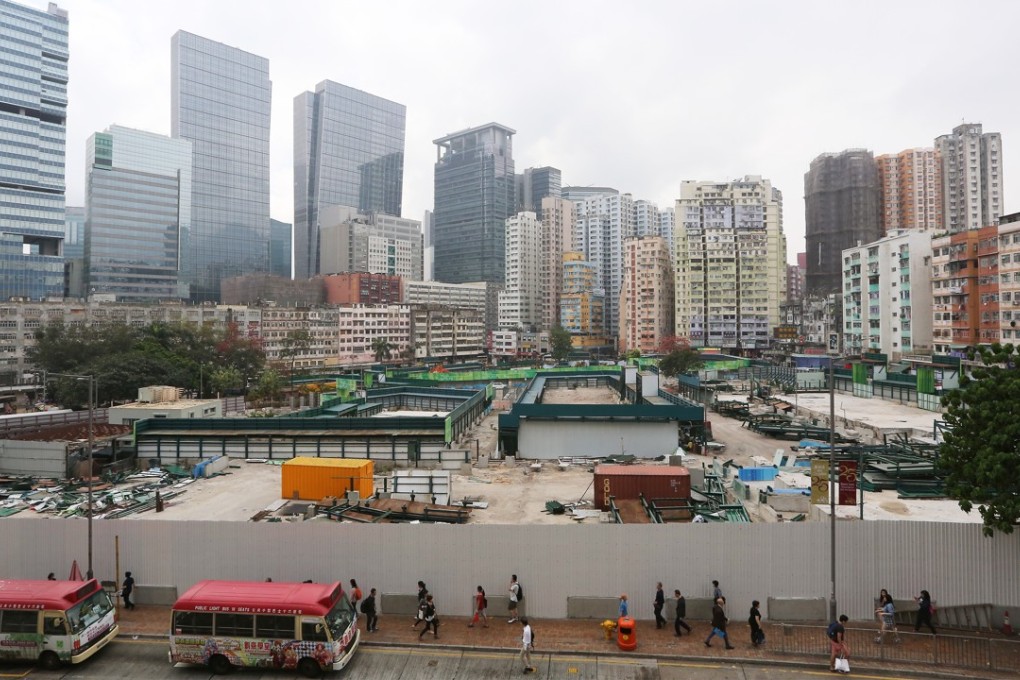 Construction site at the Kwun Tong Town Centre Redevelopment Project. Photo: Felix Wong