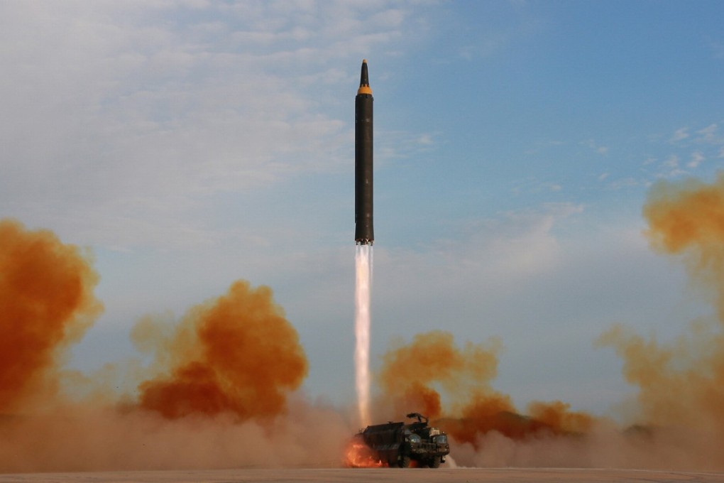 The test launch of a Hwasong-12 missile in North Korea earlier this month. Photo: Reuters