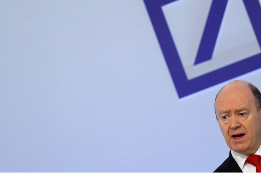 Deutsche Bank CEO John Cryan addresses the bank's annual news conference in Frankfurt, Germany in February. Photo: REUTERS/Kai Pfaffenbach/File Photo