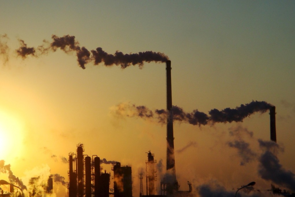 A file picture of smoke billowing from chimneys at a chemical plant in Tianjin. Photo: EPA