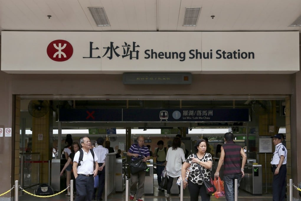 The incident took place outside Sheung Shui MTR station in the New Territories on Monday morning. Photo: Sam Tsang