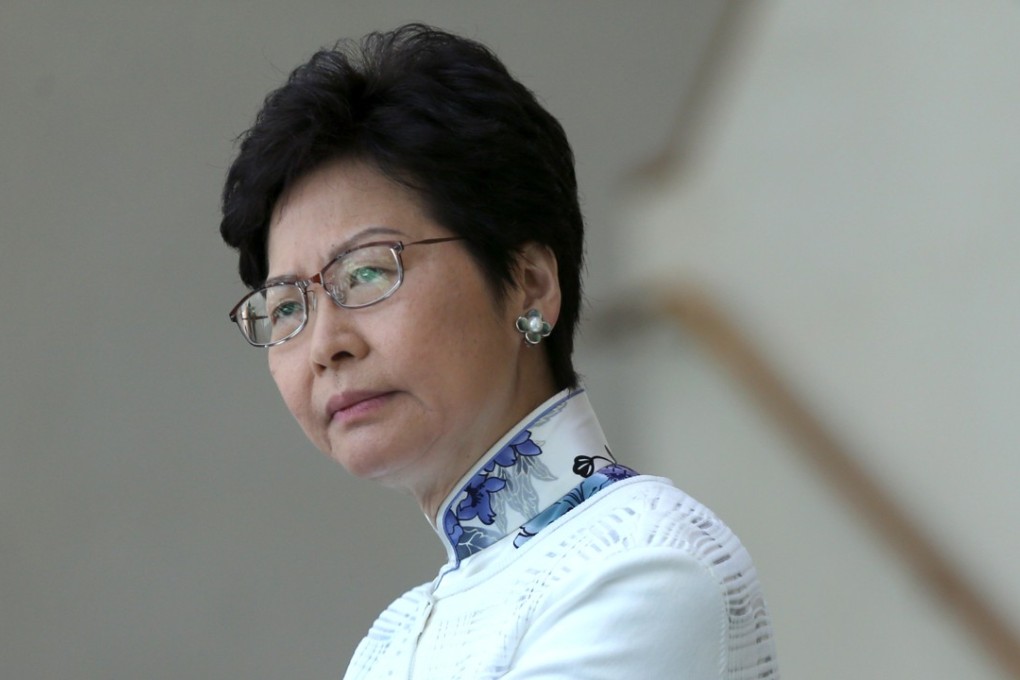 Chief Executive Carrie Lam gave her comments before her weekly Executive Council meeting at Tamar. Photo: Sam Tsang