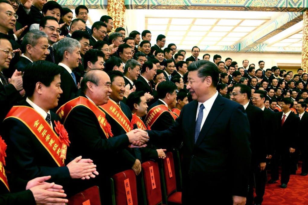 President Xi Jinping (centre) pictured meeting public security officials in Beijing on Tuesday. Photo: Xinhua
